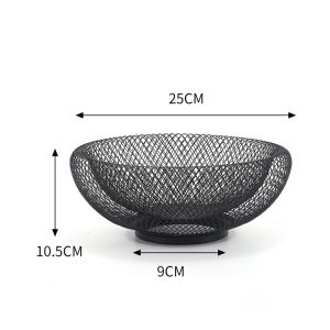 Large Capacity Gold Mesh Fruit Tray Drainage Luxury Snack Display Plate Nordic Style Flat Edge Non-Microwave Safe Metal Tray