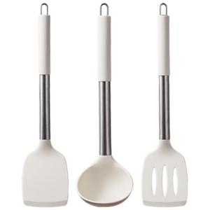 CAROTE | Silicone Spatula Non-Stick Pan Spoon Stainless Steel Strainer Kitchen Utensil Set
