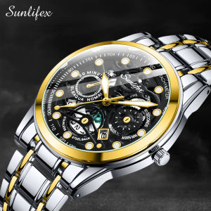 Sunlifex Jam Tangan Pria Original Asli Kuarsa Pria Bisnis Santai Jam Tangan Cowok Keren Anti Air COD