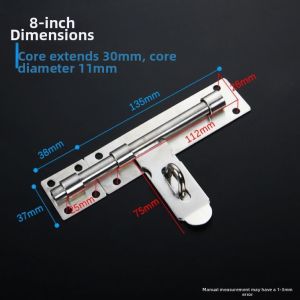 TEKANAI | Large Gate Lock Stainless Steel Pin Lock Anti-Theft