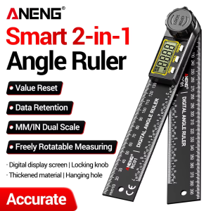 ANENG | ANENG RC01 2-in-1 Digital Angle Ruler Electronic Protractor Inclinometer Goniometer Angle Finder Measuring Woodworking Home Tool