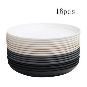 4/16pcs Plastic plates (9 inches in diameter) are reusable and suitable for home kitchens for snacks snacks desserts