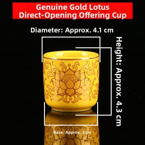 Water Cup Buddha Worship Front Cup For Home Indoor Ceramic Guanyin Holy Grail Lotus Water Purification Straight Mouth Cup God of Wealth Wine Glass