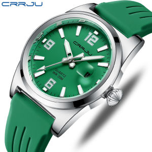 CRRJU Casual Quartz Wristwatch Fashion Waterproof Mens Watches Sport Silicone Strap Male Luminous Clock Relogio Masculino