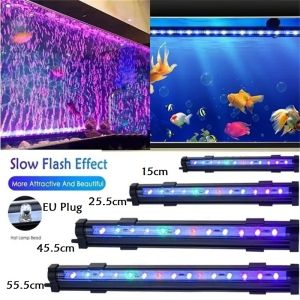 Top Lampu Celup Aquarium 25cm/45cm/55cm & Lampu Gelembung Batu Aerator