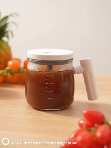 CPY Self Stirring Mug Coffee Rechargeable Portable Glass Mug 400M High Speed Stirring Coffee Mixing Cup