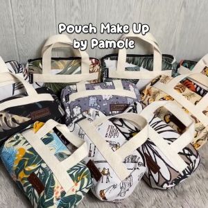 Tas Makeup Pouch Kosmetik Tas Kosmetik Pamole Bahan Kanvas Penutup Resleting - PMU 2