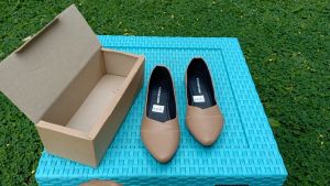 Sepatu Flat Shoes Wanita Kerja Kantor Guru Hitam Polos Terbaru Kekinian - H07