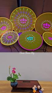 Hào Quang Mica Viền Led Neon Cao Cấp CHÂN THIỆN MỸ Đèn Trang Trí Bàn Thờ Hào Quang Treo Phòng Thờ