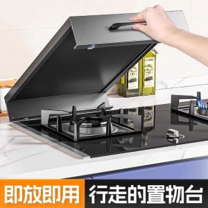 แผ่นคลุมเตาแก๊สไมโครเวฟแบบสแตนเลสสตีล ชั้นวางของในครัว แผ่นคลุมเตาแก๊สธรรมชาติ ชั้นวางของ แผ่นคลุมเตาแก๊ส