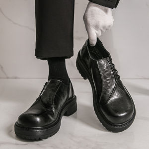 NUDANLAI | Mens Shoes Raised Toe British Style Black