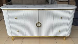 (Khusus Kargo) Bufet Tv Oval Credenza / Bufet Serbaguna uk 160 cm / Meja Tv / Rak Tv