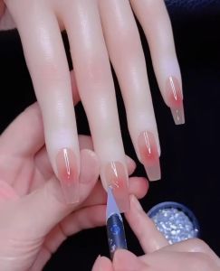 Set khoảng 100 viên đá khối hạt gạo chữ nhật super mini siêu nhỏ chân nhọn nails chân vàng trang trí móng