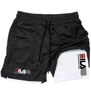 Mens Two-in-One Sports Shorts Quick-Drying Breathable and Casual Sports Clothing Double Layer For Running M-3XL