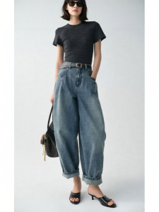 epoque de rueen | Wide Leg Slim Fit Washed Jean Pants