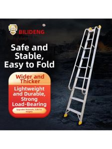 MOLORE | Adjustable Foldable Aluminum Ladder Stairs with Handrails