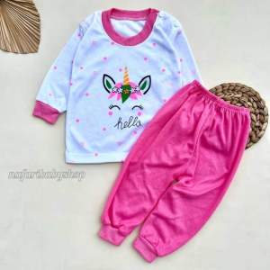 Setelan Harian Bayi Setelan Panjang Bayi Unicron Cute Setelan 3-12bulan Motif Kuda Poni Bahan Katun Parsel - nafaribabyshop