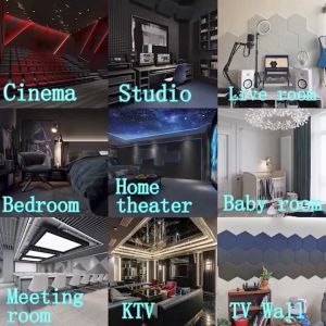 12Pack Acoustic Panels Sound Proof Padding Bevled Edge Polyester Fiber Panels High Density Acoustic Treatment Wall Decoration for Home Office Studio 12\"X 12\"X 0.35\"inch