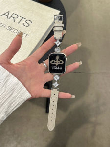 Soft Roropie Four Leaf Clover Leather Watchband Compatible with iWatchs11 And WatchSE3 Non-Smart Intelligent Device Accessory