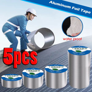 5pcs Aluminum Foil Butyl Waterproof Tape / Fix Repair Roof Leak Sealant Wall Crack Tape / Heavy Duty Duct Tape for Metal Plastic Glass Heat Insulation Wrap Pipe Repair Ducting / Butyl Sealant Tape for RV Repair