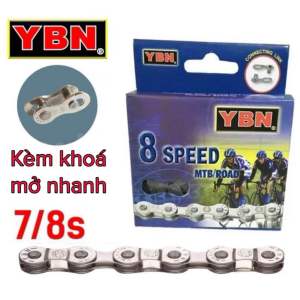 YBN Xích sên xe đạp 8 Speed MTB/Road tương thích 6/7/8 tốc độ kèm chốt khoá tháo mở nhanh Connecting Link.