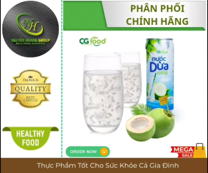 THÙNG 24  LON - CG FOOD Nước Dừa Có Cơm Dừa Lon Cao 325 ml