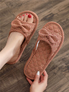 Four Seasons 2025 Butterfly Knot Soft Cloth Bottom Anti-Slip Home Use Silent Men Women Couple Spring Summer Autumn Slippers