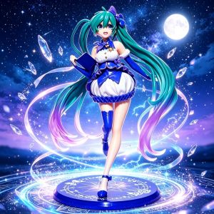 Bandai | 19CM Hatsune Miku Anime Figure PVC Statue Desktop Decoration Gift for Girl Otaku Cosplay Fans Collection Desktop Decoration Toy