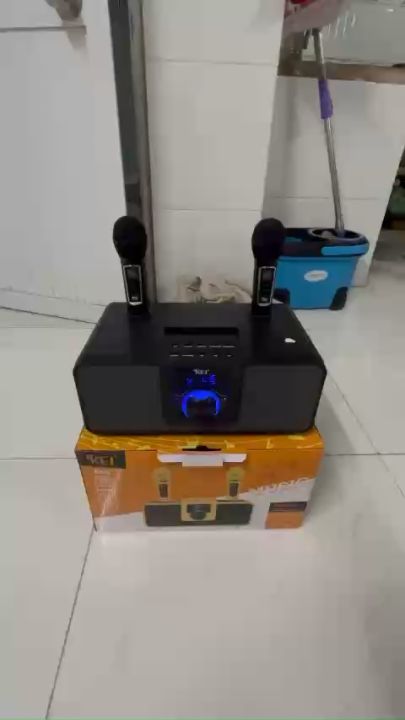 [ FREESHIP HCM ] Loa Karaoke Bluetooth KEI K08, Loa Karaoke Mini Giá Rẻ Tặng Kèm 2 Micro Karaoke Không Dây Cực Hay, Âm Thanh Trong Trẻo Bass Trầm Ấm, Màn Hình LED Hiển Thị Thông Số, Đầy Đủ Cổng Kết Nối USB, AUX, TF Card Bảo Hành 12 Thang