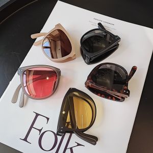 KACAMATA LIPAT SUNGLASSES ANTI-UV WANITA IMPORT KACA MATA FASHION - Kacamata Hitam Lipat untuk Wanita