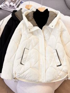 Áo Khoác Cotton Lông Vũ Phong Cách Đường Phố Cho Nữ Cỡ Lớn Mùa Thu Đông 2025 Áo Khoác Ngoài Dày Dặn Có Mũ Trùm Đầu