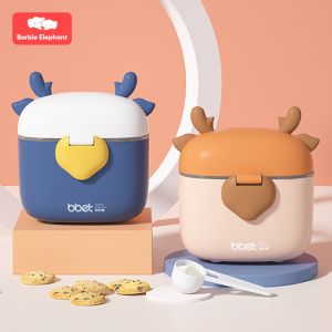 Bbet Portable Milk Powder Container with Spoon Sealed Moisture-proof Compartment Storage Tank Supplementary Food Large-capacity Baby Box