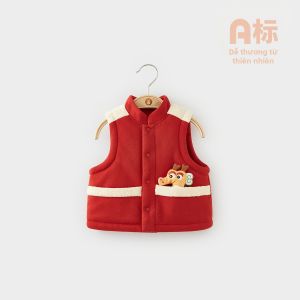 Wismorni | Áo Gile Đỏ Ấm Áp Mùa Đông