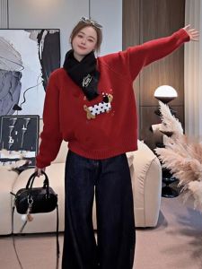 Korean Style Crew Neck Pullover Sweater Womens Autumn and Winter 2024 New Arrival Best Selling Age Reduction Fancy Loose Knitwear Tops