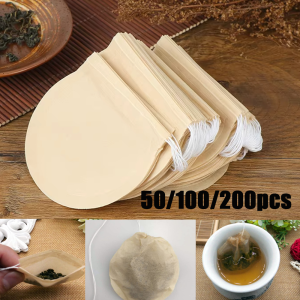 50-200Pcs Round Tea Bags Non Woven Fabric Disposable Filter The Debris For Making Tea Coffee Herbal Tea Condiment Perfume Bag