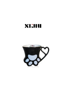 Cốc Cà Phê Tráng Men Màu Đen Hình Móng Vuốt Mèo Nhật Bản Thiết Kế Độc Đáo Cốc Đựng Nước Dễ Thương Cốc Đựng Cà Phê Bằng Gốm Sứ