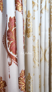 Ins.Fabric Zahra curtain/langsir pattern grommet ring hook custom height