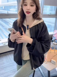 Áo Khoác Da Nữ Phong Cách Hàn Quốc Thời Trang Xuân 2025 Thiết Kế Nhỏ Gọn Trẻ Trung Áo Khoác Ngoài Thời Trang Dài Tay Cổ Tròn