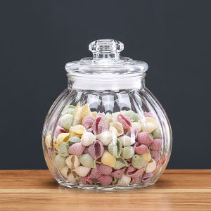 Food Grade Glass Sealed Storage Container Transparent Coffee Bean Grain Storage Tea Leaf Small Bottle Kitchen Storage Jar