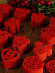 [HY] Hiasan Perkahwinan (10个) 5cm结婚喜字结婚用品婚礼小喜字婚房装饰布置抛洒果盘小喜字楼梯喜 Wedding Decoration 10pcs