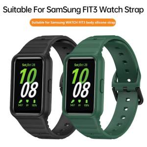 Silicone Strap+Case for Samsung Galaxy Fit 3 Smart Watch Replacement Bumper Shell Cover For Samsung Galaxy Fit3 Accessories