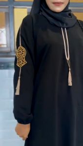 ABAYA WANITA GAMIS DRESS ARAB MOTIF TEROMPAH LENGAN
