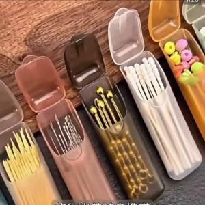 Portable Toothpick & Floss Case - Compact Travel Organizer for Personal Care Essentials
