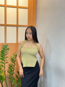 Jessie Tank top Rib Halter - Tank top Silang Wanita