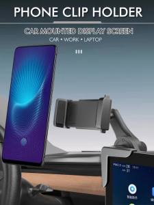 360 Rotatable Car Screen Clip Phone Holder Thick Silicone Anti-Shake Cell Phone Mount for Vehicle Navigation