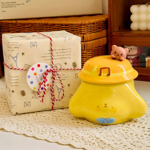 Ceramic Yellow Creamy Cup High Aesthetic Value Cute Birthday Gift for Best Friend Breakfast Cup Creative Handmade Gift