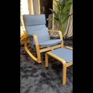 {SIÊU HOT} Ghế Lười Bập Bênh Ghế Thư Giãn Bập Bênh Khung Gỗ Bạch Dương Cao Cấp Chống Mối Mọt Ghế Poang Thư Giãn Nội Thất Hiện Đại