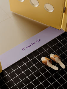 Semi-tone Pure Color Long Bar Threshold Door Mat Bathroom Entrance Water Absorbent Foot Pad Silicon Dendroid Quick Dry Home Door Anti-slip Mat