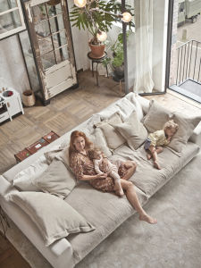 Nordic INS Style Ultra Soft Wide Fabric Sofa Modern Minimalist Small Apartment Suitable L Shaped Customizable Soft Furniture