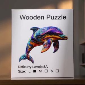 Wooden Puzzle for AdultsDolphin Wood Puzzles Irregular Animal Shaped Unique Wooden Jigsaw Puzzle Modern Art Home Decor